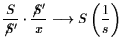 $\displaystyle \ensuremath
{\frac{\ensuremath{S}\xspace }{\ensuremath{\text{\ens...
...e }{x}
\longrightarrow \ensuremath{S}\xspace \left(\frac{1}{s} \right)}\xspace $